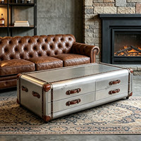 Table Basse Industrielle en Aluminium Style LOFT pour Vente en Gros – Rétro, Personnalisable, pour KTV, Bar, Hôtel, Café, Salon, Club – Meuble Métallique