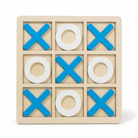 Jeu de Tic Tac Toe en Bois Montessori Portable pour Enfants, Jouet Éducatif pour l'Apprentissage Précoce