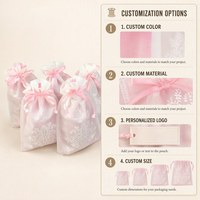 Sacs cadeaux en coton rose avec cordon de serrage, pochettes décoratives pour cadeaux de mariage, sacs à friandises pour fêtes, fournitures personnalisées