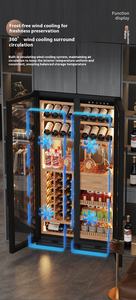 आधुनिक खड़े प्रकार वाइन रैक बुद्धिमान स्थिर तापमान बहुक्रियाशील भंडारण लकड़ी के लिए डबल स्तरों - Product Image 5