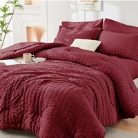 Ensemble de couette moelleuse effet nuage d'hiver en seersucker, microfibre respirante, literie toutes saisons, antibactérien, entretien facile, pour la maison