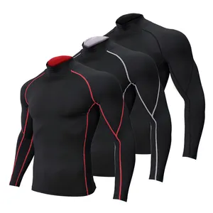 Fitness Sportswear Gym Men's Running Compressed T-shirt Long Sleeve Compression Top