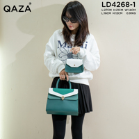 Bolso Tote de PU Impermeable con Cierre de Bordado 2 en 1, Diseño de Serpiente QAZA, Moda Femenina, Venta al por Mayor en China 2025