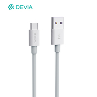 Devia 1.5M USB Type-C Câble de charge rapide Blanc 5A Câble de charge de téléphone portable Veste TPE Moulé Caractéristiques de charge rapide Boîte