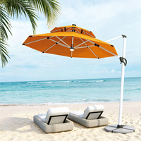 Nouvelle conception, parasol cantilever manuel en aluminium, étanche, rétractable, pour jardin, plage, terrasse, parasol suspendu