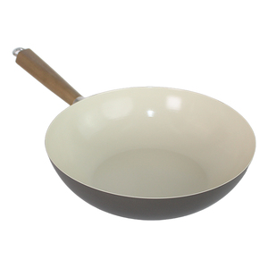 Vente d'usine 24cm Durable Long Manche Facile À Nettoyer Chinois Antiadhésif Friture Woks Avec Couvercle - Product Image 3