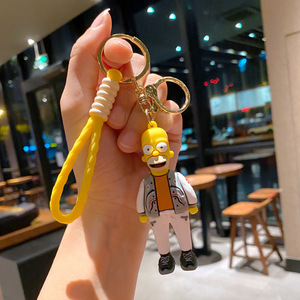 Llaveros 3D de los <span class=keywords><strong>Simpsons</strong></span>, de dibujos animados, con luz, ecológicos, de PVC y aleación de zinc, con impresión tipográfica, creativos, para parejas, para bolsos y coches - Product Image 6