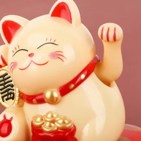 Petite main mignonne breloque chat voiture créative Arts et artisanat cadeaux affichage solaire breloque japonaise chat Fortune chat porte-bonheur