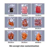 Sac d'emballage sous vide en nylon co-extrudé transparent avec logo personnalisé pour aliments, sacs de scellage sous vide pour aliments congelés, sac de congélation