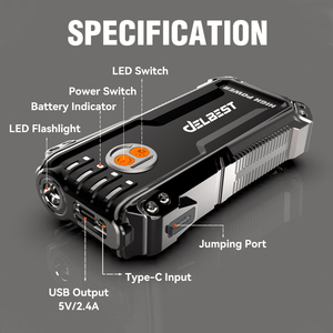 Arrancador de combustible dual compacto de 16000mAh para automóviles diésel de 4L Gas 2L con pico de 300A y vida útil de ciclo 1000 - Product Image 3