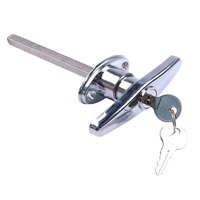 Panneau pliant en acier de serrure de porte de garage de remorque sans clé de couleur blanche solide d'auvent avec le matériel d'alliage de Zinc de loquet de torsion de poignée en T