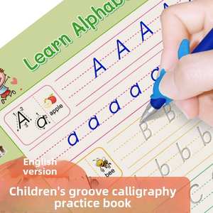 Nueva Versión del Set de Práctica de <span class=keywords><strong>Escritura</strong></span> del Alfabeto Inglés Completo para Niños, Caja de Regalo con Cuaderno de Práctica de <span class=keywords><strong>Escritura</strong></span> con Ranuras, Libros de Actividades para el Aprendizaje Temprano - Product Image 4