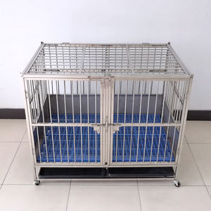 Orta yüksek kalite ve rahat özel tek katmanlı çift kapı paslanmaz çelik lüks katlanabilir köpek kafesleri sıcak satış köpek evi - Product Image 2