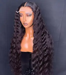 8 Inch Short Wavy Middle Part Peruvian Human Hair Deep Wave Curly Full Lace Bob Wigs with Baby Hair for African American