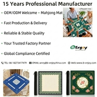 Tapis de Mahjong en Néoprène Personnalisé avec Logo, Style Chinoiserie, Tapis de Mahjong Américain de Luxe, Tapis de Jeu de Mahjong Pliable et Durable, Nappe de Table
