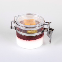 Vente en gros de pots alimentaires hermétiques en plastique PS de 220 ml, pots pour herbes médicinales, coupes à fruits, coupes à dessert jetables transparentes avec couvercle