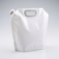 Pochette souple alimentaire en PE avec bec verseur, poignée supérieure et bouchon d'angle pour le stockage de boissons liquides et d'eau potable