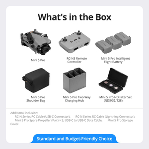 Kit de drones commerciaux Mini 5 Pro RC-N3 avec capteur CMOS 1 pouce, transmission vidéo 21 km, photographie de paysages nocturnes, détection omnidirectionnelle - Product Image 4