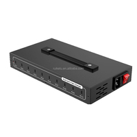Station de charge USB universelle en alliage d'aluminium avec ports variés pour téléphone portable/casque audio silencieux, hub de charge de bureau
