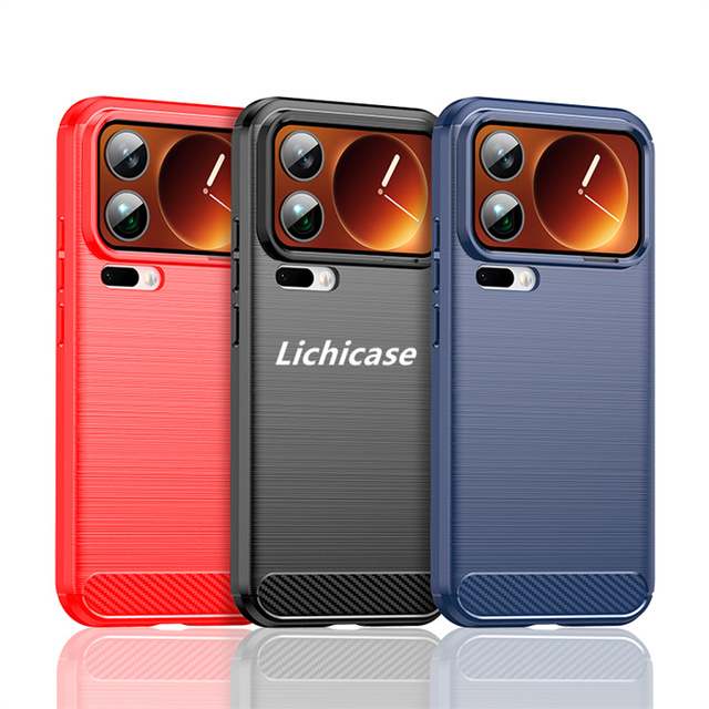 Lichicase Carbon Fiber TPU Mobile Back Cover for Redmi K90 K90 Pro Max Solid Color Shockproof Case