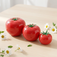 Groothandel tomatenvormige plastic crèmepotjes, schattig fruitdesign, lege verpakking voor lippenbalsem en bodybutter