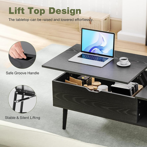 Lift Top Mesa de centro con almacenamiento-Mesas de madera para sala de estar con compartimento oculto, escritorio de comedor Dmall para el hogar Sala de estar <span class=keywords><strong>Offi</strong></span> - Product Image 3