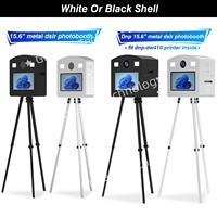 Photomaton Électrique Vertical GT à Impression Instantanée, en Métal avec Verre Trempé, Wi-Fi/Bluetooth, Contrôle par iPad/Application, Idéal pour les Fêtes