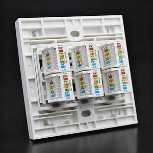 แผ่นติดผนัง GLGW Cat5e แบบ 86 ช่องเสียบ RJ45 จำนวน 6 ช่อง ผลิตจากพลาสติก PC สำหรับเชื่อมต่อเครือข่ายแบบหลายจุด แผงแบบโมดูลาร์ ป้องกันฝุ่น ติดตั้งง่าย - Product Image 4