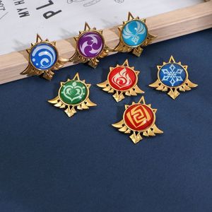 Broche de costume de cosplay de personnage Wowei Genshin Impact, Genshin Impact Geo <span class=keywords><strong>Electro</strong></span> Pyro Dendro Hydro Cryo Anemo - Product Image 3