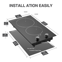 Kompor Keramik 3200W Dual Ring High Light dengan Kontrol Sentuh, Timer, Kunci Pengaman, dan Proteksi Overflow, Bersertifikasi CE CB UKCA, Grosir