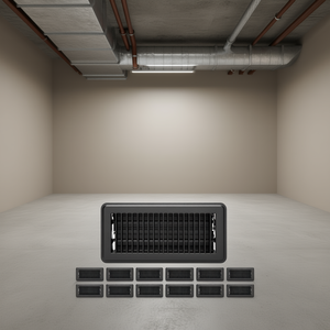 Rejilla de Ventilación de Hierro Negro para Piso, 4 x 10 Pulgadas, Diseño Industrial, Fácil Instalación, Paquete de 12 - Product Image 2