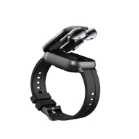 Smartwatch TWS Earbuds 2-in-1 D8E 2024, Layar TFT, Musik, Panggilan, Kompas, Tahan Air IP67, Pelacak Tidur, Jawab Panggilan Jarak Jauh, Tali Logam untuk Pria