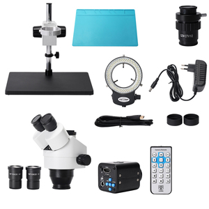 7X-45X 24MP Cámara Enfoque síncrono Zoom continuo Microscopio estéreo Microscopio trinocular para reparación móvil - Product Image 3