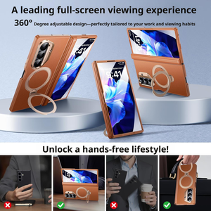 เคสโทรศัพท์แบบพับได้รุ่นใหม่พร้อมฟิล์มกันรอยในตัว เหมาะสำหรับ ZFold7/W26 พร้อมขาตั้งหมุนได้ แม่เหล็กดูดติดแน่น ป้องกันได้รอบด้าน - Product Image 6