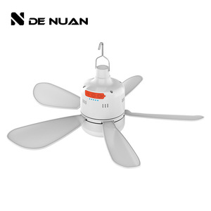 De Nuan Portable Ceiling Fan 5W DC Motor <b>Battery</b> <b>Operated</b> Clip On Fan With Light For Camping Indoor Use - Product Image 1