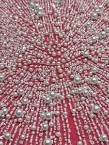 ZSY Nouveauté Tissu en Dentelle Française de Luxe 3D Magnifique Broderie Florale Perlée avec Perles et Paillettes pour Robe Femme - Product Image 4