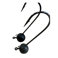 Accessoires de pêche, tête de jig vibrante en tungstène de couleur noire, fabrication industrielle