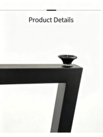 Pieds de table trapézoïdaux en fer noir robustes avec cadre entièrement soudé pour meubles de salle à manger, de bureau ou de café sur mesure