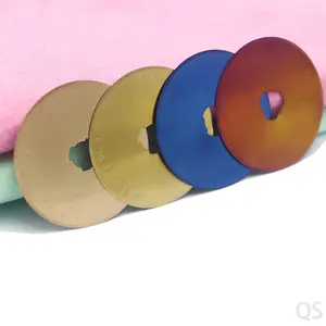 Customized 28mm Wholesale Titanium Coated Round Blade Rotary Cutting Blade Rainbow Color Round rotary cutter blades