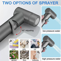 Kit de pulvérisation pour bidet avec robinet d'angle 1 entrée 2 sorties, pistolet WC haute pression en acier inoxydable 304 avec support mural