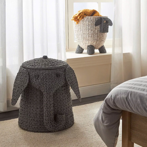 New Design Elephant Shape Natural Handmade Water Hyacinth Storage <b>Basket</b> for Kid Made in Vietnam - Product Image 4