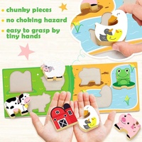 Cognition animale Montessori en bois correspondant tri puzzle grange maison jouet éducatif ferme animal blocs de bois ensemble de jeu pour les enfants