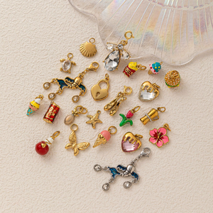 ความสุขรับซัมเมอร์อันแสนอร่อย |   จี้สแตนเลสสตีลชุบทอง 18K PVD สำหรับทำเครื่องประดับ DIY |   จี้ห้อยคอธีมชายหาดและขนมหวาน - Product Image 6