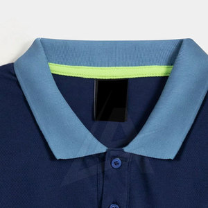 Comfortable Men's Polo T-Shirt Quick Dry Cotton Polyester Casual Solid Print Design Breathable Knitted Fabric - Product Image 6