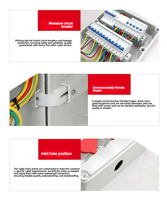Armoire de distribution d'alimentation industrielle murale étanche IP65 en alliage PC résistant aux chocs, personnalisable OEM/ODM, 6 prises 32A