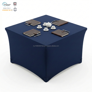 Funda de Mesa Elástica Moderna, Impermeable, Ecológica, Resistente al Fuego, Color Marfil, 6 pies, para Exhibición - Product Image 1