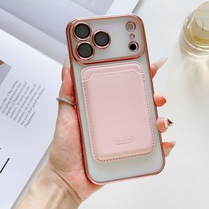 Coque de téléphone transparente électroplaquée grain CD avec bouclier MagSafe doré et pochette magnétique puissante assortie pour iPhone 17 Pro Max - Product Image 1