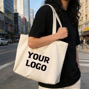 Hot Sale Recyclable Plain Cotton Tote Bags With Custom Printed Logo Canvas Shopping Tote Bag - Product Image 1