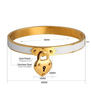 Fashion Stainless Steel Charm <b>Bracelet</b> <b>Gold</b> Plated Black and <b>White</b> Newest Men/women Pendants <b>Bangle</b> Jewelry - Product Image 3