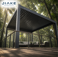 Pergola en aluminium Jiake 6063-T5 avec toit à lames motorisées pour terrasse, patio, pavillon extérieur, ou maison dans les arbres dans la forêt tropicale